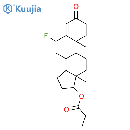 (6alpha,17beta)-6-fluoro-3-oxoandrost-4-en-17-yl propanoate structure