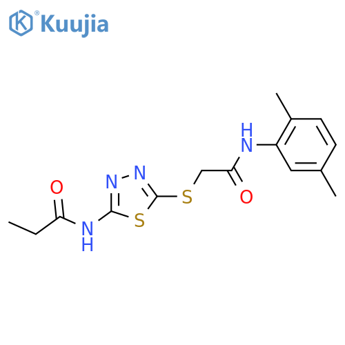 N-5-({(2,5-dimethylphenyl)carbamoylmethyl}sulfanyl)-1,3,4-thiadiazol-2-ylpropanamide structure