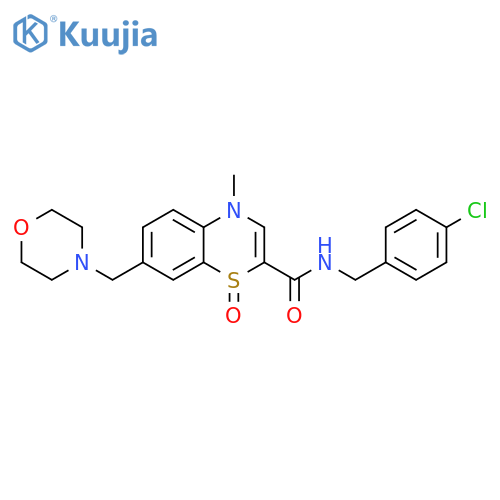 4H-1,4-Benzothiazine-2-carboxamide,N-[(4-chlorophenyl)methyl]-4-methyl-7-(4-morpholinylmethyl)-, 1-oxide structure