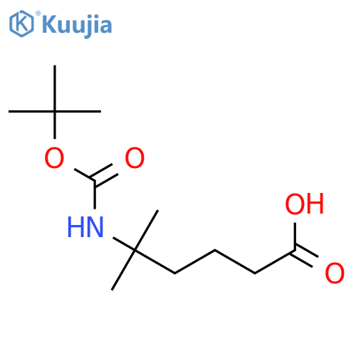 Hexanoic acid, 5-[[(1,1-dimethylethoxy)carbonyl]amino]-5-methyl- structure