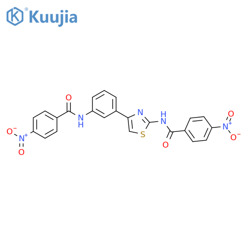 4-nitro-N-{4-3-(4-nitrobenzamido)phenyl-1,3-thiazol-2-yl}benzamide structure