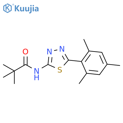 N-(5-mesityl-1,3,4-thiadiazol-2-yl)pivalamide structure