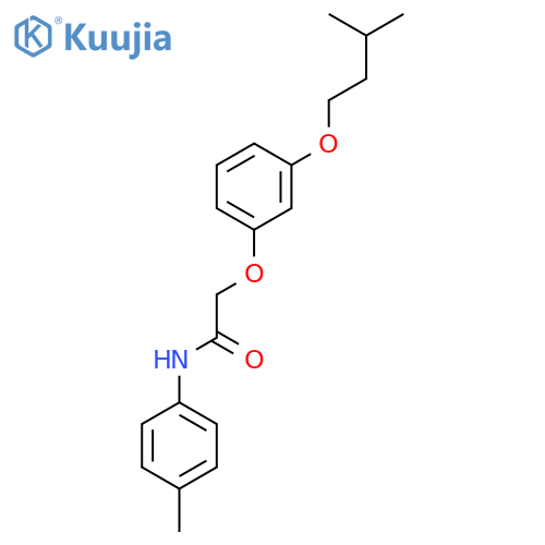 2-3-(3-methylbutoxy)phenoxy-N-(4-methylphenyl)acetamide structure