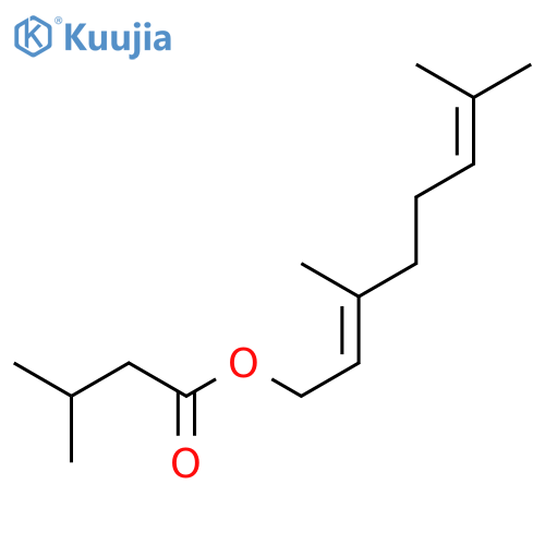 Butanoic acid,3-methyl-, (2Z)-3,7-dimethyl-2,6-octadien-1-yl ester structure