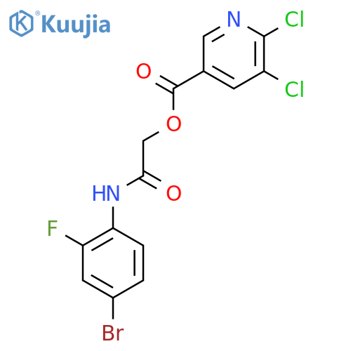 [(4-Bromo-2-fluorophenyl)carbamoyl]methyl 5,6-dichloropyridine-3-carboxylate structure