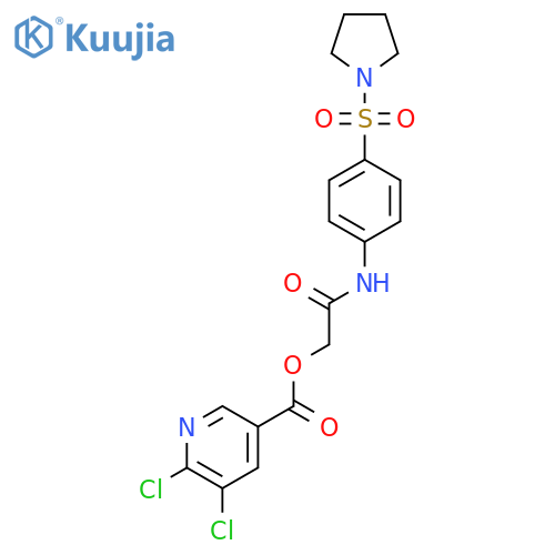 {[4-(Pyrrolidine-1-sulfonyl)phenyl]carbamoyl}methyl 5,6-dichloropyridine-3-carboxylate structure