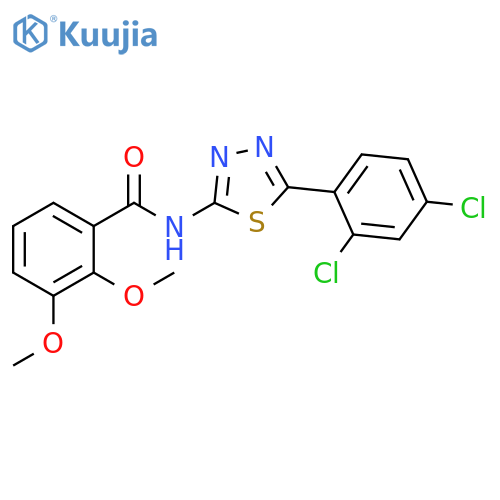 N-[5-(2,4-dichlorophenyl)-1,3,4-thiadiazol-2-yl]-2,3-dimethoxybenzamide structure