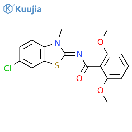N-(2Z)-6-chloro-3-methyl-2,3-dihydro-1,3-benzothiazol-2-ylidene-2,6-dimethoxybenzamide structure