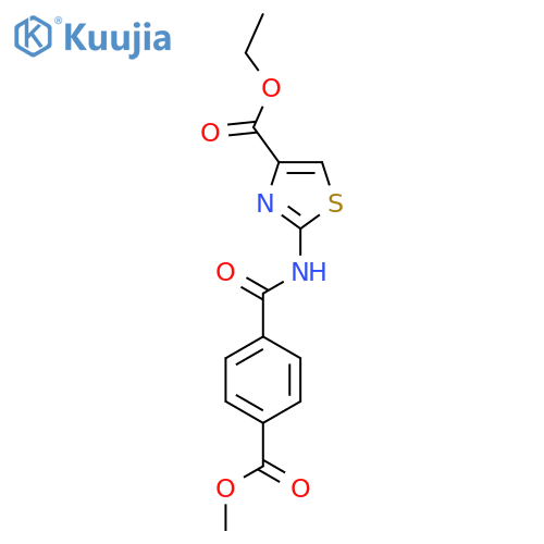 ethyl 2-4-(methoxycarbonyl)benzamido-1,3-thiazole-4-carboxylate structure