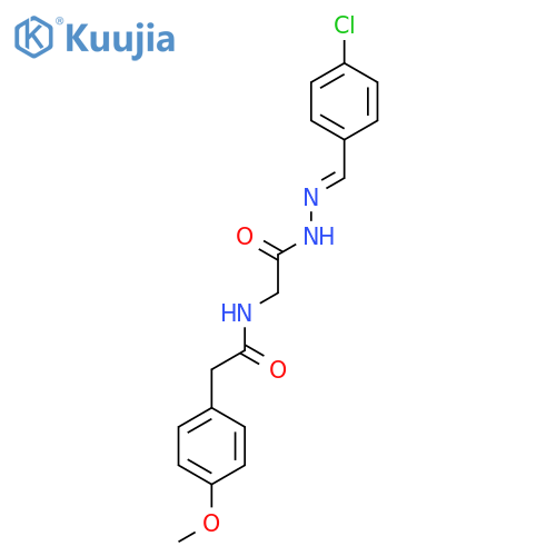 N-({N'-(1E)-(4-chlorophenyl)methylidenehydrazinecarbonyl}methyl)-2-(4-methoxyphenyl)acetamide structure