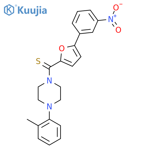 1-(2-methylphenyl)-4-[5-(3-nitrophenyl)furan-2-carbothioyl]piperazine structure