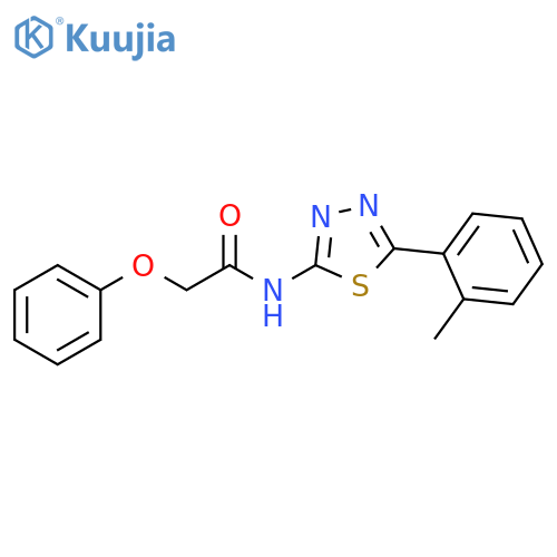 N-5-(2-methylphenyl)-1,3,4-thiadiazol-2-yl-2-phenoxyacetamide structure