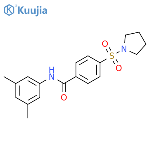 N-(3,5-dimethylphenyl)-4-(pyrrolidine-1-sulfonyl)benzamide structure