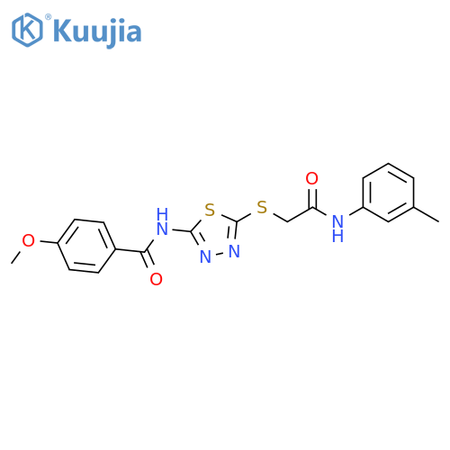 4-methoxy-N-[5-({[(3-methylphenyl)carbamoyl]methyl}sulfanyl)-1,3,4-thiadiazol-2-yl]benzamide structure