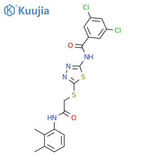 3,5-dichloro-N-[5-({[(2,3-dimethylphenyl)carbamoyl]methyl}sulfanyl)-1,3,4-thiadiazol-2-yl]benzamide structure