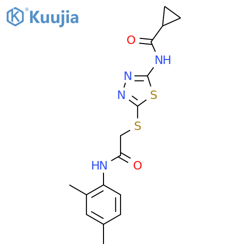 N-5-({(2,4-dimethylphenyl)carbamoylmethyl}sulfanyl)-1,3,4-thiadiazol-2-ylcyclopropanecarboxamide structure