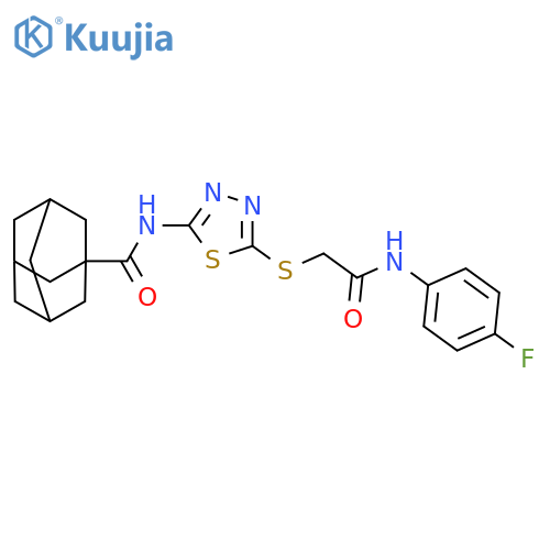 N-5-({(4-fluorophenyl)carbamoylmethyl}sulfanyl)-1,3,4-thiadiazol-2-yladamantane-1-carboxamide structure