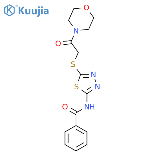 N-(5-{2-(morpholin-4-yl)-2-oxoethylsulfanyl}-1,3,4-thiadiazol-2-yl)benzamide structure