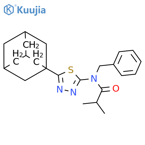 N-5-(adamantan-1-yl)-1,3,4-thiadiazol-2-yl-N-benzyl-2-methylpropanamide structure