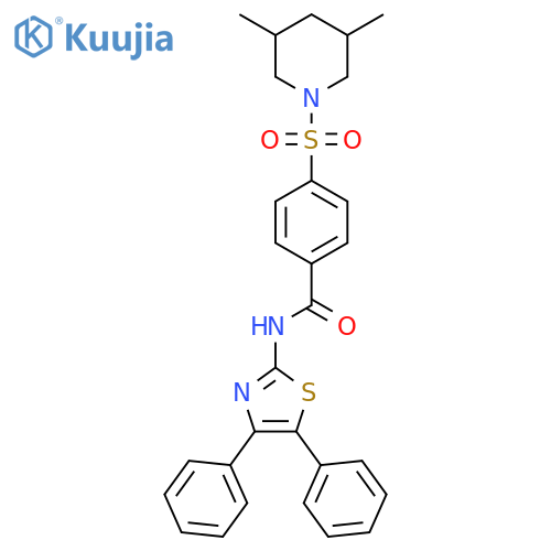 4-(3,5-dimethylpiperidin-1-yl)sulfonyl-N-(4,5-diphenyl-1,3-thiazol-2-yl)benzamide structure