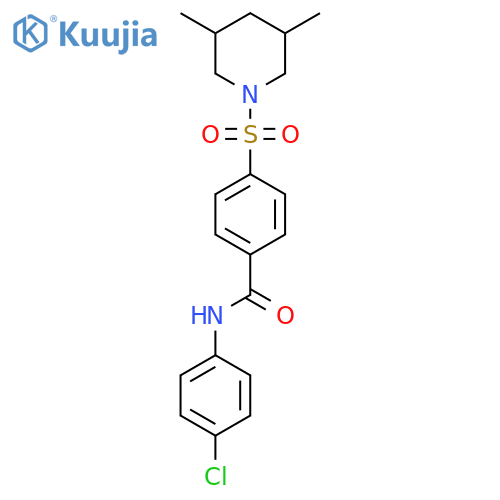 N-(4-chlorophenyl)-4-[(3,5-dimethylpiperidin-1-yl)sulfonyl]benzamide structure