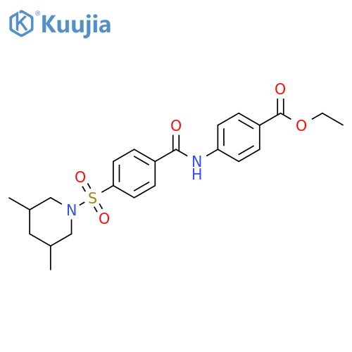 ethyl 4-{4-(3,5-dimethylpiperidin-1-yl)sulfonylbenzamido}benzoate structure