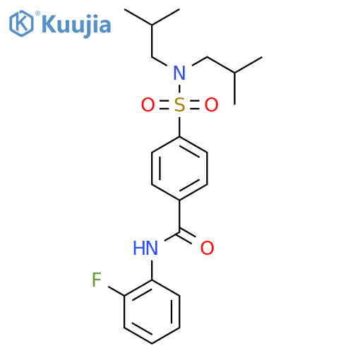 4-bis(2-methylpropyl)sulfamoyl-N-(2-fluorophenyl)benzamide structure