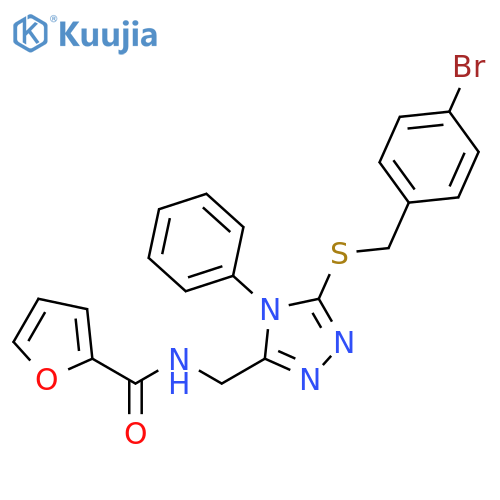N-(5-{(4-bromophenyl)methylsulfanyl}-4-phenyl-4H-1,2,4-triazol-3-yl)methylfuran-2-carboxamide structure