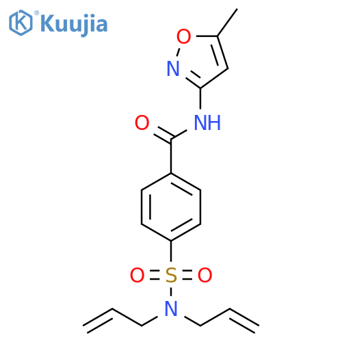 4-bis(prop-2-en-1-yl)sulfamoyl-N-(5-methyl-1,2-oxazol-3-yl)benzamide structure