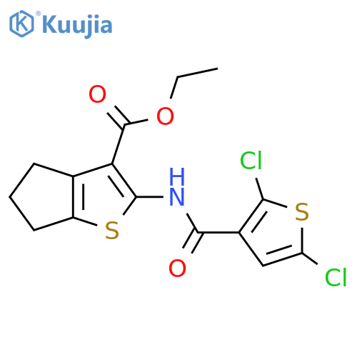 ethyl 2-(2,5-dichlorothiophene-3-amido)-4H,5H,6H-cyclopenta[b]thiophene-3-carboxylate structure