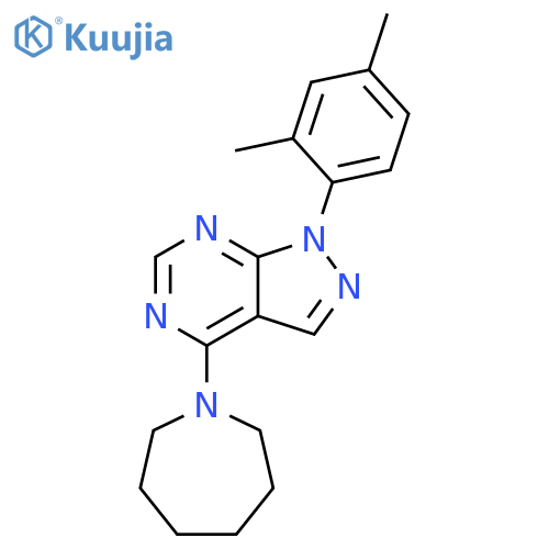 1-1-(2,4-dimethylphenyl)-1H-pyrazolo3,4-dpyrimidin-4-ylazepane structure