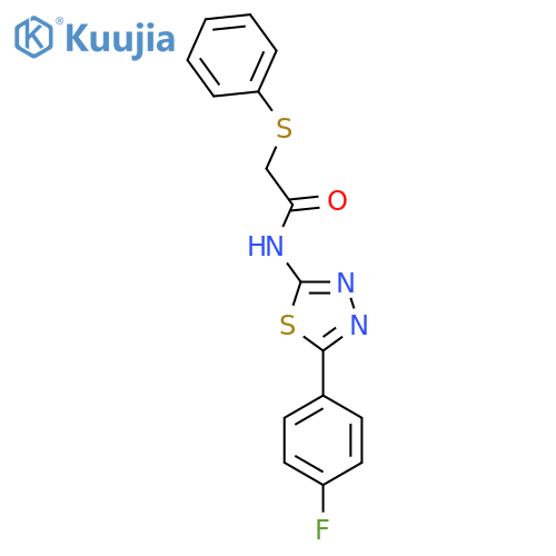 N-5-(4-fluorophenyl)-1,3,4-thiadiazol-2-yl-2-(phenylsulfanyl)acetamide structure