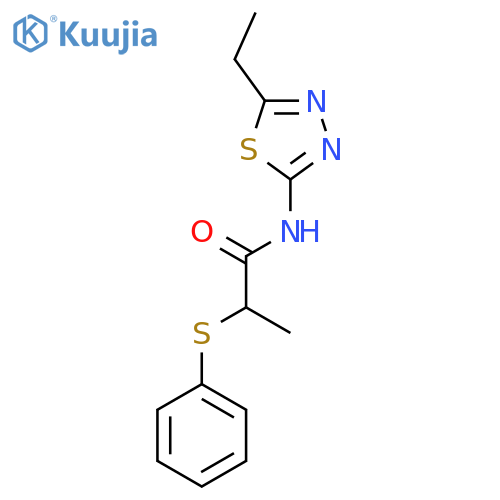 N-(5-ethyl-1,3,4-thiadiazol-2-yl)-2-(phenylsulfanyl)propanamide structure