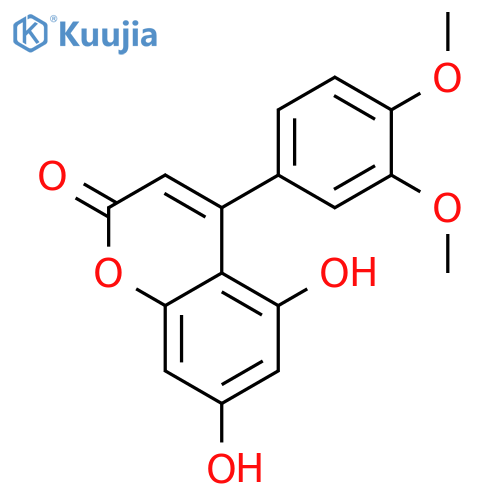 2H-1-Benzopyran-2-one, 4-(3,4-dimethoxyphenyl)-5,7-dihydroxy- structure