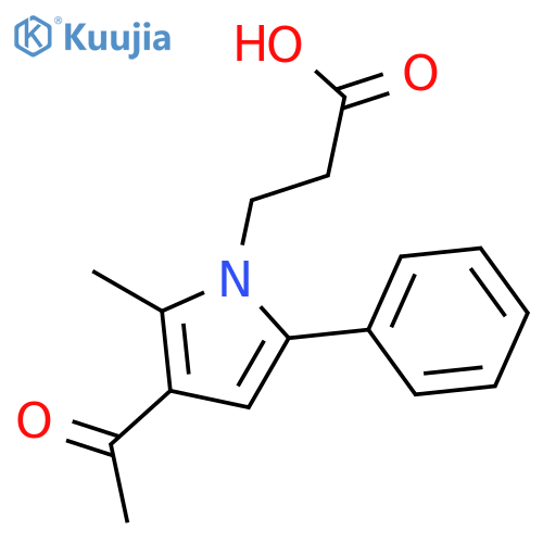 3-(3-Acetyl-2-methyl-5-phenyl-1H-pyrrol-1-yl)propanoic acid structure