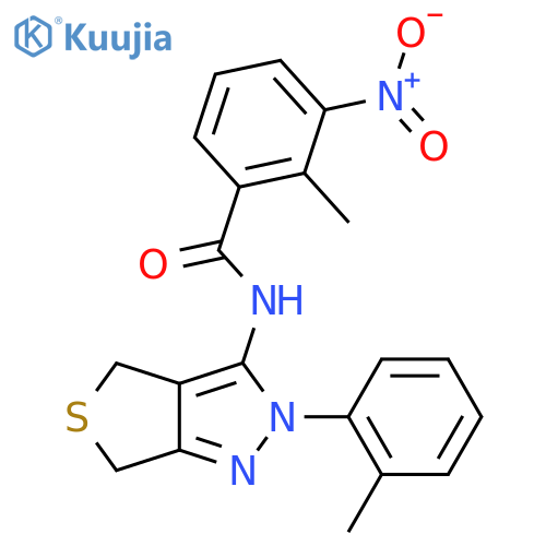 2-methyl-N-2-(2-methylphenyl)-2H,4H,6H-thieno3,4-cpyrazol-3-yl-3-nitrobenzamide structure