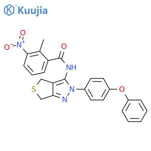 2-methyl-3-nitro-N-2-(4-phenoxyphenyl)-2H,4H,6H-thieno3,4-cpyrazol-3-ylbenzamide structure