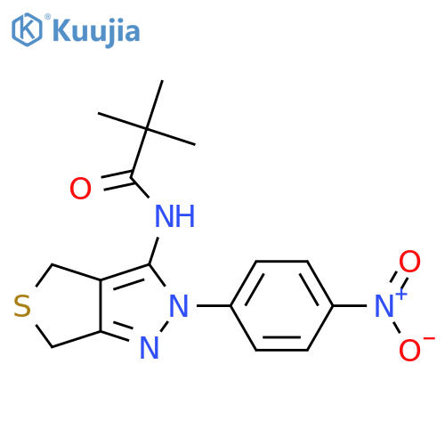 2,2-dimethyl-N-[2-(4-nitrophenyl)-2H,4H,6H-thieno[3,4-c]pyrazol-3-yl]propanamide structure