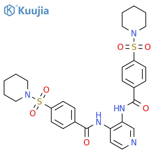 4-(piperidine-1-sulfonyl)-N-{3-4-(piperidine-1-sulfonyl)benzamidopyridin-4-yl}benzamide structure