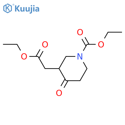 Ethyl 1-(ethoxycarbonyl)-4-oxo-3-piperidineacetate structure