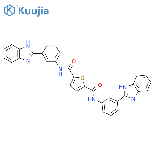 N2,N5-bis[3-(1H-1,3-benzodiazol-2-yl)phenyl]thiophene-2,5-dicarboxamide structure