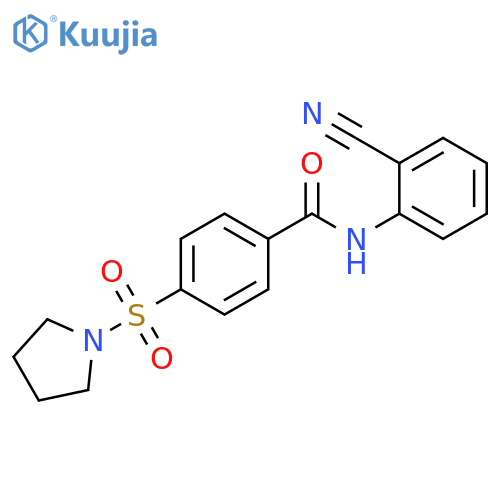 N-(2-cyanophenyl)-4-(pyrrolidine-1-sulfonyl)benzamide structure