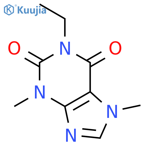 1-ethyl-3,7-dimethyl-3,7-dihydro-1H-purine-2,6-dione structure