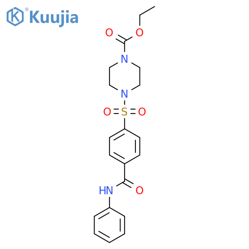 ethyl 4-4-(phenylcarbamoyl)benzenesulfonylpiperazine-1-carboxylate structure