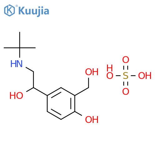 4-2-(tert-butylamino)-1-hydroxyethyl-2-(hydroxymethyl)phenol, sulfuric acid structure