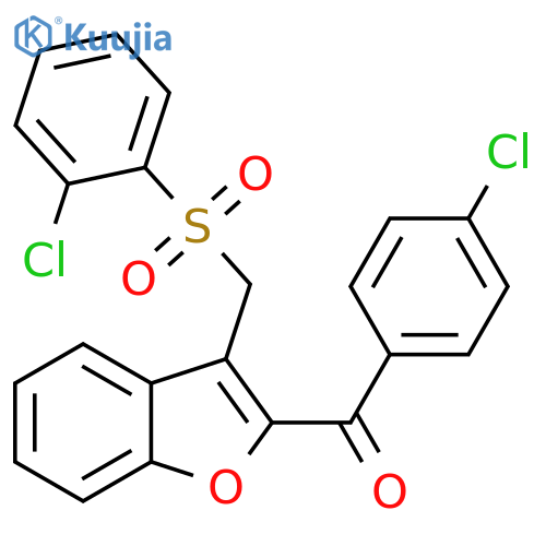 2-(4-chlorobenzoyl)-3-[(2-chlorobenzenesulfonyl)methyl]-1-benzofuran structure