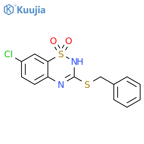3-(benzylsulfanyl)-7-chloro-4H-1lambda6,2,4-benzothiadiazine-1,1-dione structure