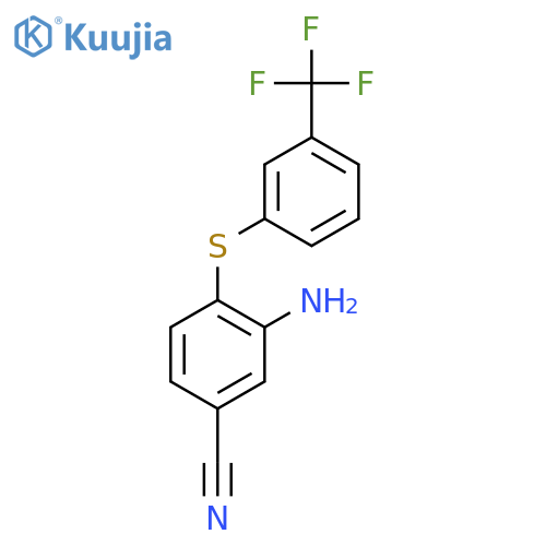 3-Amino-4-{3-(trifluoromethyl)phenyl-sulfanyl}benzenecarbonitrile structure