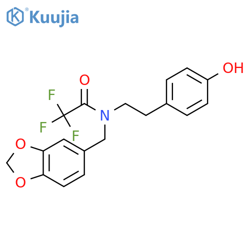 Acetamide,N-(1,3-benzodioxol-5-ylmethyl)-2,2,2-trifluoro-N-[2-(4-hydroxyphenyl)ethyl]- structure