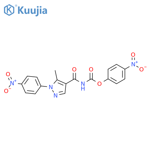 N-(4-Nitrophenoxycarbonyl)-5-methyl-1-(4-nitrophenyl)-1H-pyrazole-4-carboxamide structure